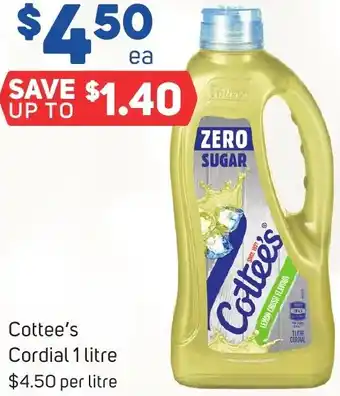 Cottee's Cordial 1 litre