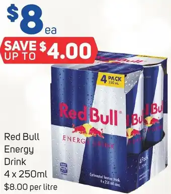 Red Bull Energy Drink 4 x 250ml