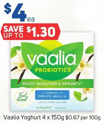 Foodland Vaalia Yoghurt 4 x 150g offer