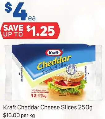 Foodland Kraft Cheddar Cheese Slices 250g offer
