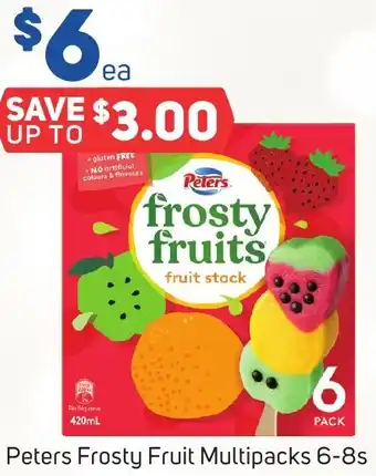 Foodland Peters Frosty Fruit Multipacks 6-8s offer