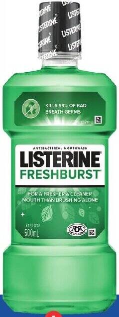 Foodland Listerine Mouthwash 500ml offer