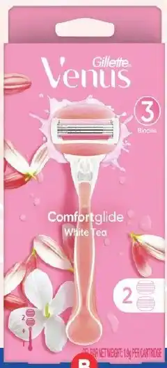 Gillette Venus Comfort Glide White Tea Razor + 2 Blades