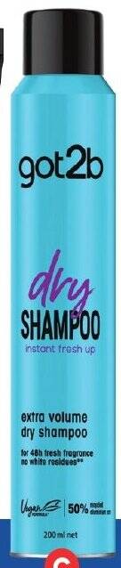 Foodland Got2B Dry Shampoo 150ml offer