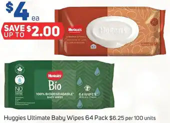 Foodland Huggies Ultimate Baby Wipes 64 Pack offer