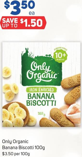 Foodland Only Organic Banana Biscotti 100g offer