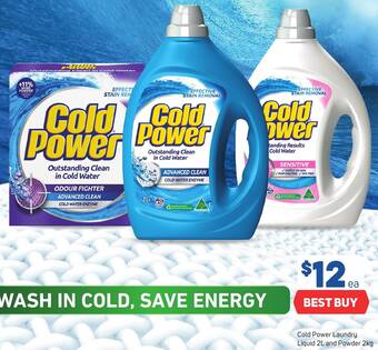 Foodland Cold Power Laundry Liquid 2L and Powder 2kg offer