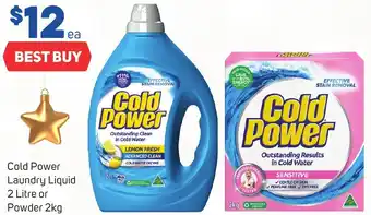 Foodland Cold Power Laundry Liquid 2 Litre or Powder 2kg offer