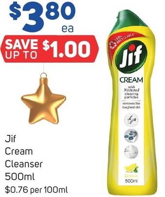 Foodland Jif Cream Cleanser 500ml offer