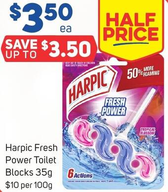 Foodland Harpic Fresh Power Toilet Blocks 35g offer