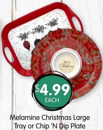 Spudshed Melamine Christmas Large Tray or Chip 'N Dip Plate offer
