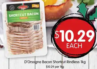 Spudshed D'Orsogna Bacon Shortcut Rindless 1kg offer