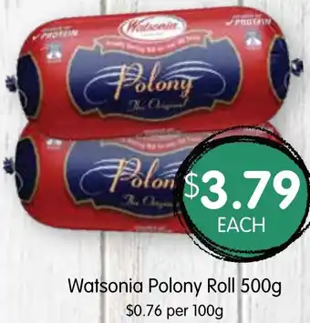 Spudshed Watsonia Polony Roll 500g offer