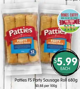 Patties FS Party Sausage Roll 680g