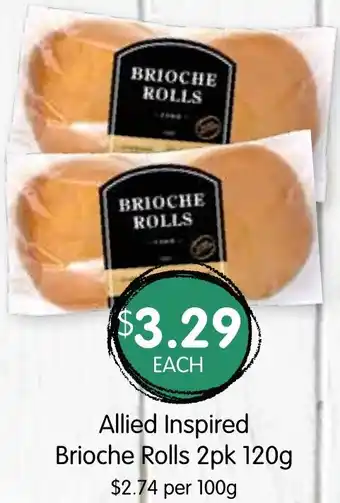Spudshed Allied Inspired Brioche Rolls 2pk 120g offer