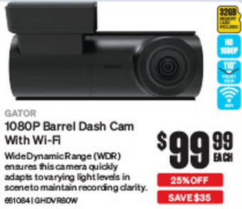 SuperCheap Auto 1080P Barrel Dash Cam With Wi-Fi offer