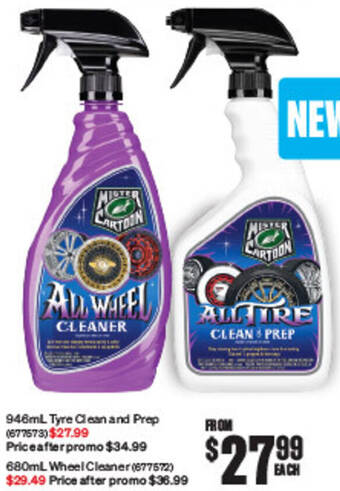 SuperCheap Auto 946ml Tyre Clean and Prep or 680mL Wheel Cleaner offer