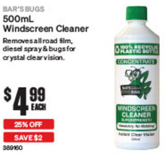 SuperCheap Auto 500mL Windscreen Cleaner offer