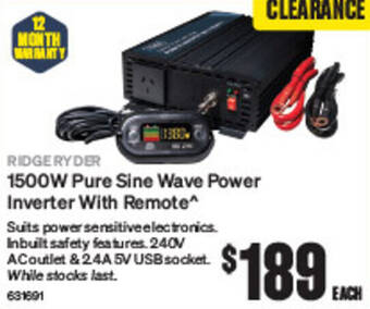 SuperCheap Auto 1500W Pure Sine Wave Power Inverter With Remote offer