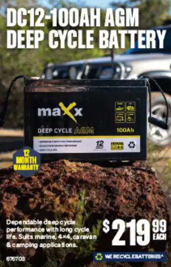 SuperCheap Auto DC12-100AH AGM DEEP CYCLE BATTERY offer