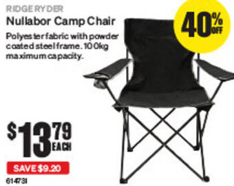 SuperCheap Auto Nullabor Camp Chair offer