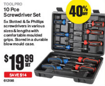 SuperCheap Auto 10 Pce Screwdriver Set offer