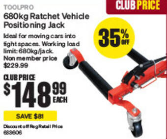 SuperCheap Auto 680kg Ratchet Vehicle Positioning Jack offer