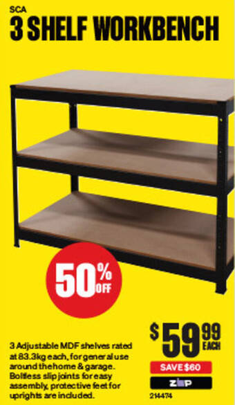 SuperCheap Auto 3 SHELF WORKBENCH offer