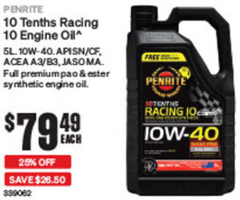 SuperCheap Auto 10 Tenths Racing 10 Engine Oil offer