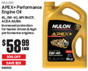 SuperCheap Auto APEX+ Performance Engine Oil offer