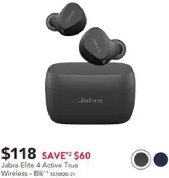 Harvey Norman Jabra Elite 4 Active True Wireless - Blk offer