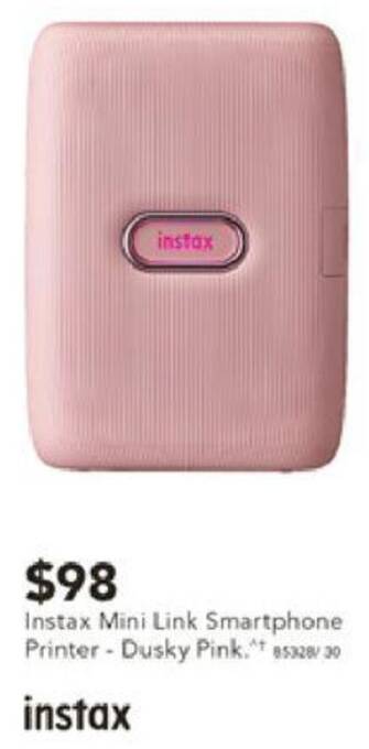 Harvey Norman Instax Mini Link Smartphone Printer - Dusky Pink offer