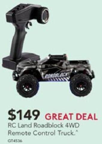 Harvey Norman RC Land Roadblock 4WD Remote Control Truck offer