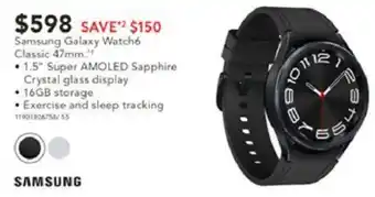 Harvey Norman Samsung Galaxy Watch6 Classic 47mm offer