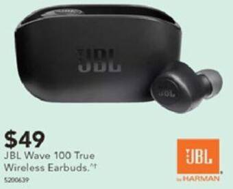 Harvey Norman JBL Wave 100 True Wireless Earbuds offer