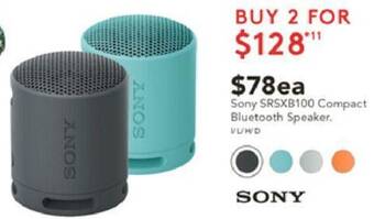Harvey Norman Sony SRSXB100 Compact Bluetooth Speaker offer