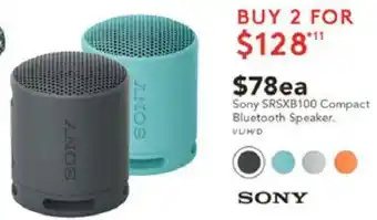 Harvey Norman Sony SRSXB100 Compact Bluetooth Speaker offer