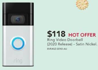 Harvey Norman Ring Video Doorbell (2020 Release) - Satin Nickel offer