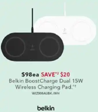 Belkin BoostCharge Dual 15W Wireless Charging Pad