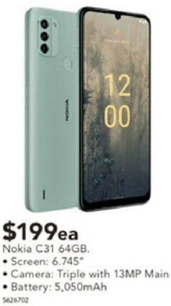 Harvey Norman Nokia C31 64GB offer