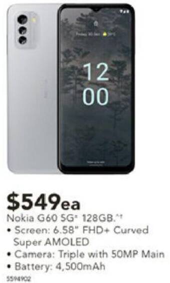Harvey Norman Nokia G60 SG 128GB offer