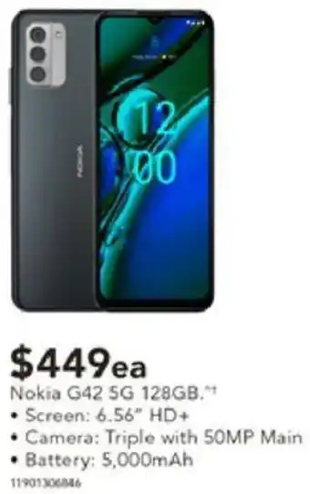 Harvey Norman Nokia G42 5G 128GB offer
