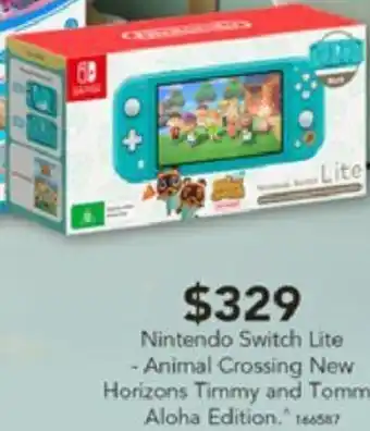 Harvey Norman Nintendo Switch Lite - Animal Crossing New Horizons Timmy and Tommy Aloha Edition offer