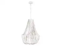 LivingStyles Willow Wooden Bead Pendant Light, Large, White offer