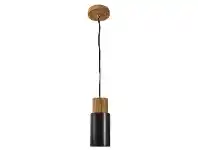 LivingStyles Lois Metal & Wood Pendant Light, Black offer
