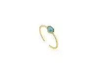 Ania Haie Turquoise Adjustable Ring - Gold