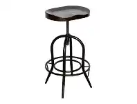 LivingStyles Arndell Elm & Iron Industrial Bar Stool, Walnut offer