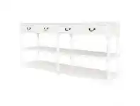 LivingStyles Brooklyn Birch Timber Console Table, 200cm, Matt White offer