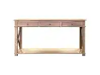LivingStyles Phyllis Oak Timber 3 Drawer Console Table, 150cm, offer