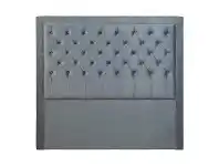 LivingStyles Blair Tufted Velvet Fabric Bed Headboard, Queen, Dove Grey offer